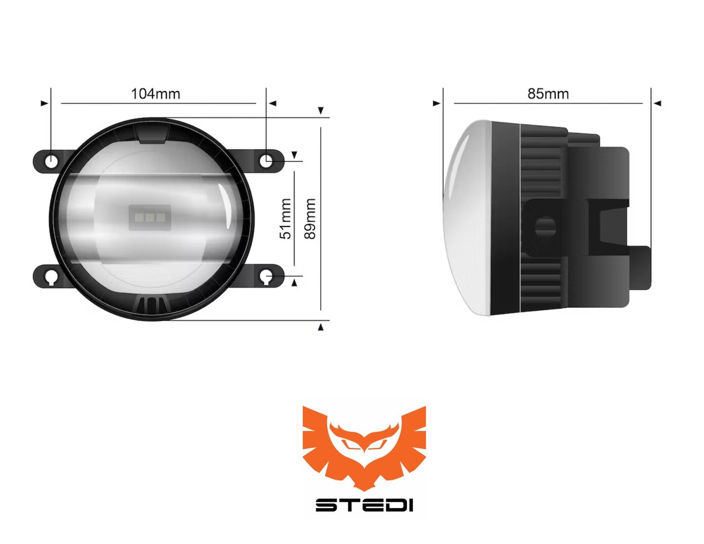 STEDI UNIVERSAL TYPE A LED FOG LIGHT CONVERSION KIT