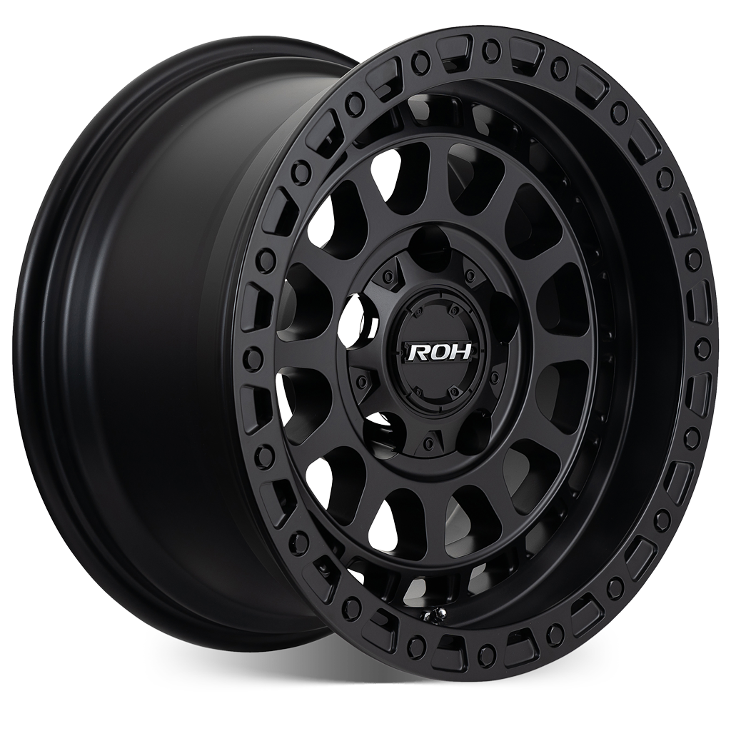 ROH Assault matt black 4x4 alloy wheel - angled view