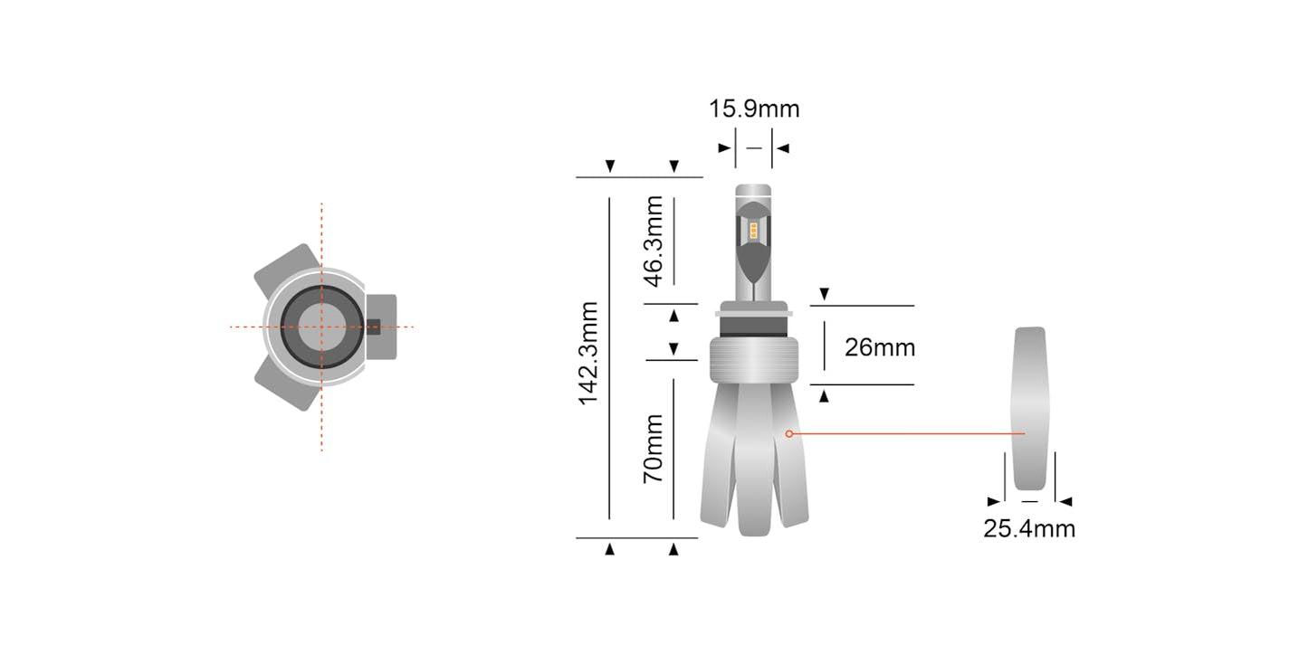 STEDI H7 COPPER HEAD LED HEADLIGHT GLOBES (PAIR)