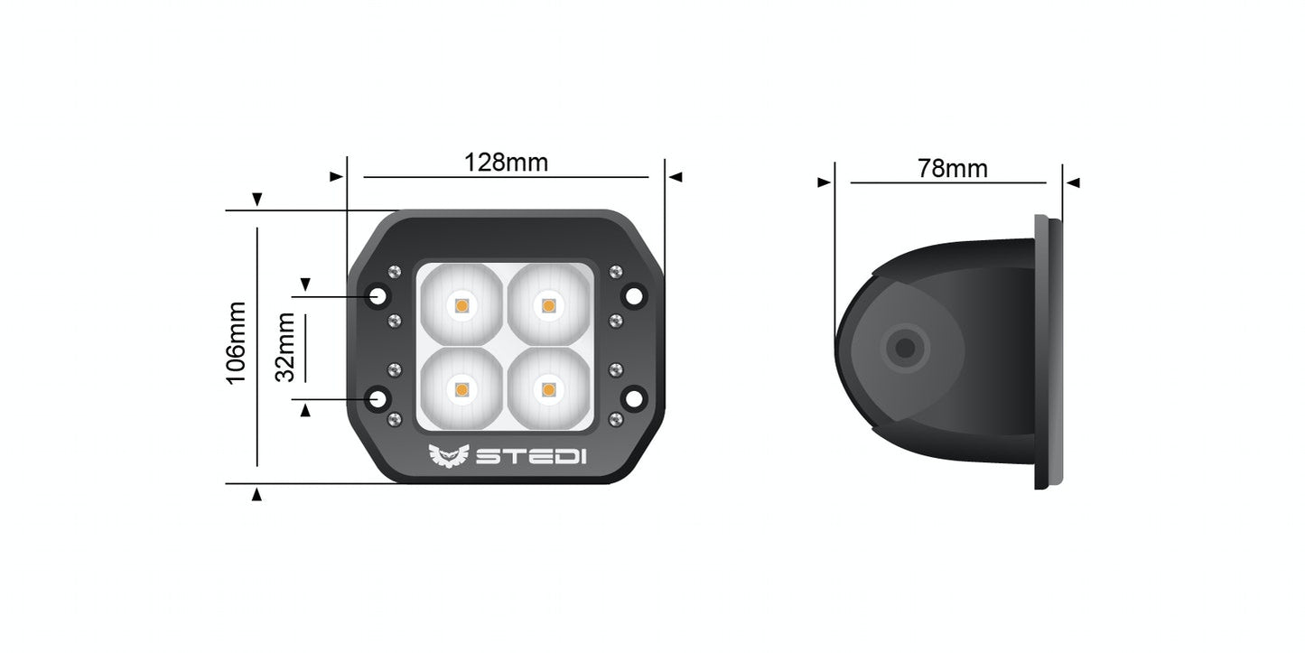 STEDI | C-4 BLACK EDITION FLUSH MOUNT LED LIGHT | FLOOD
