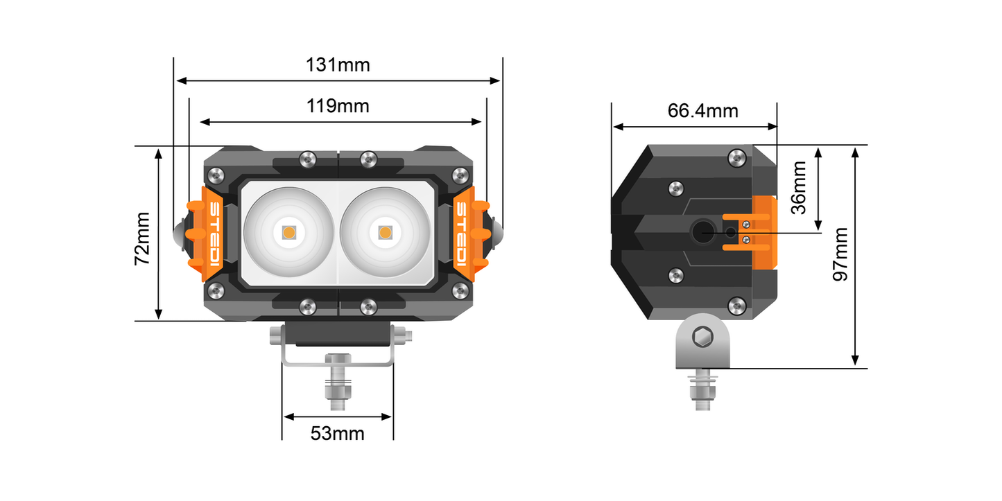 STEDI ST3301 PRO 4.6" 2 LED WORK LIGHT