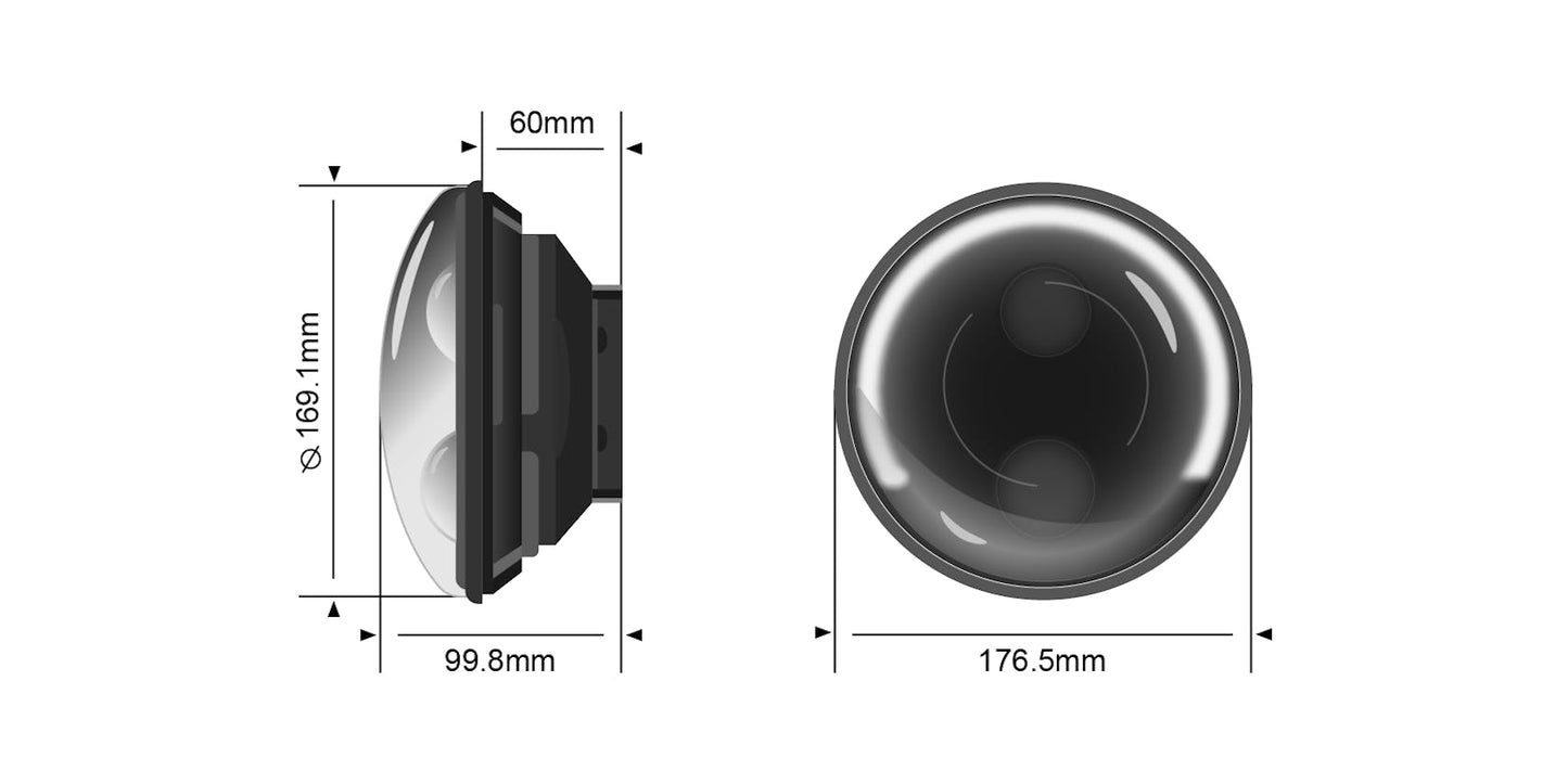 STEDI | 7 Inch LED Headlight Land Cruiser Pair [CARBON BLACK]