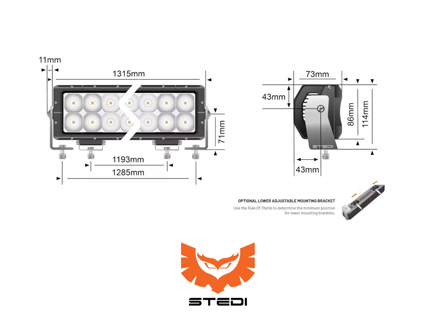 STEDI 52 INCH ST4K 100 LED DOUBLE ROW LIGHT BAR