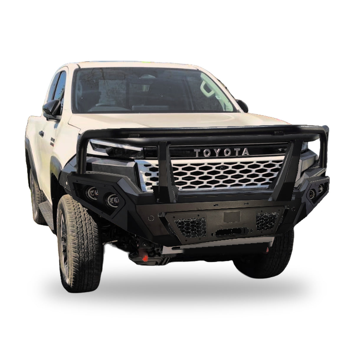 D.A.G 3 Loop front bumper fitted to a Toyota Hilux Travo