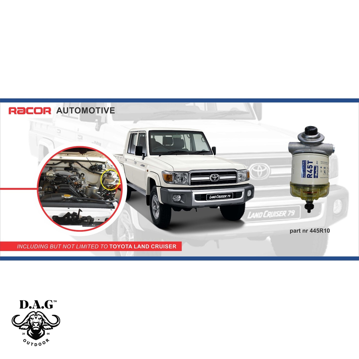 RACOR | Racor Fuel Filter - Water Separator Kit Toyota Land Cruiser 79 & Land Cruiser 200 V8
