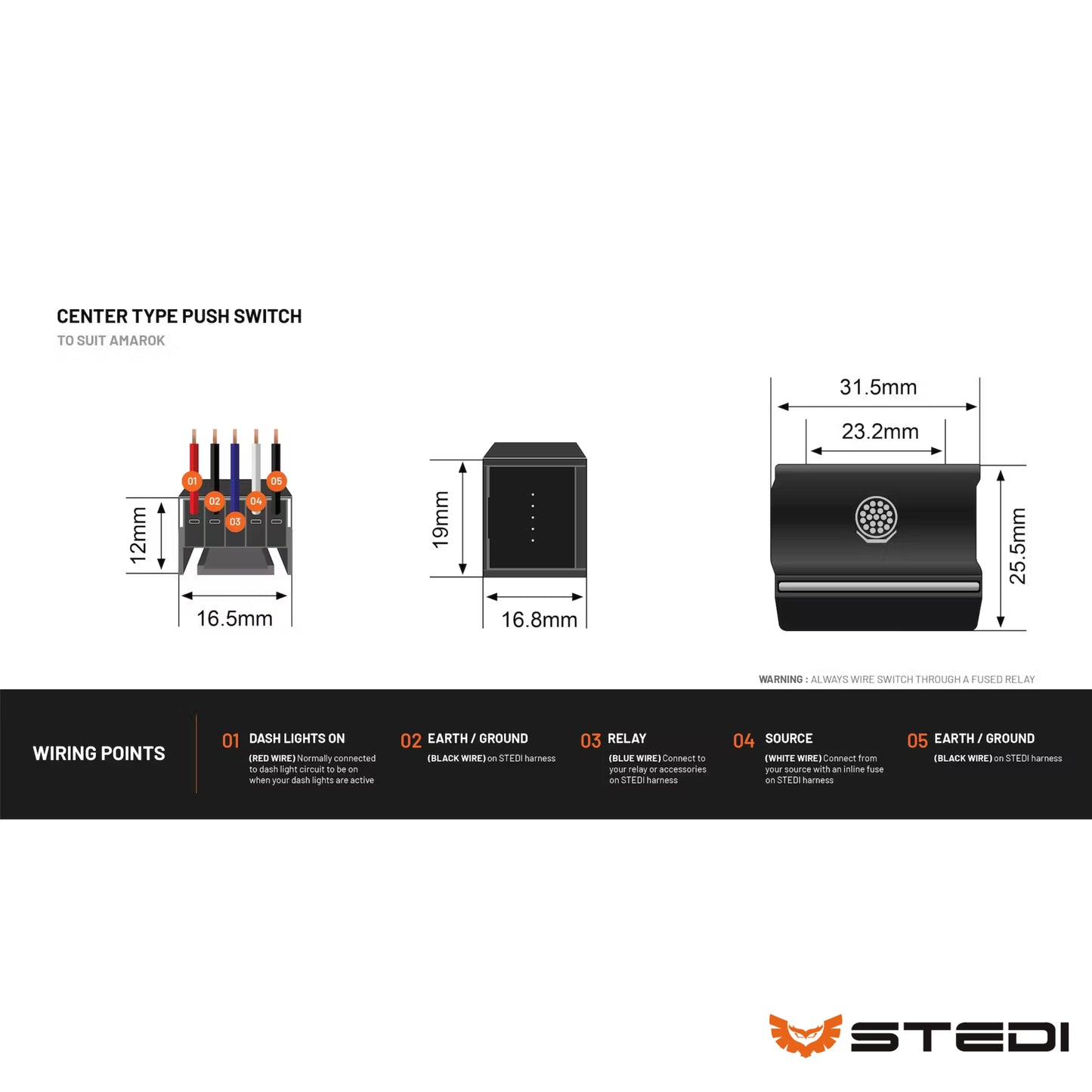 STEDI | Center Switch to suit Amarok