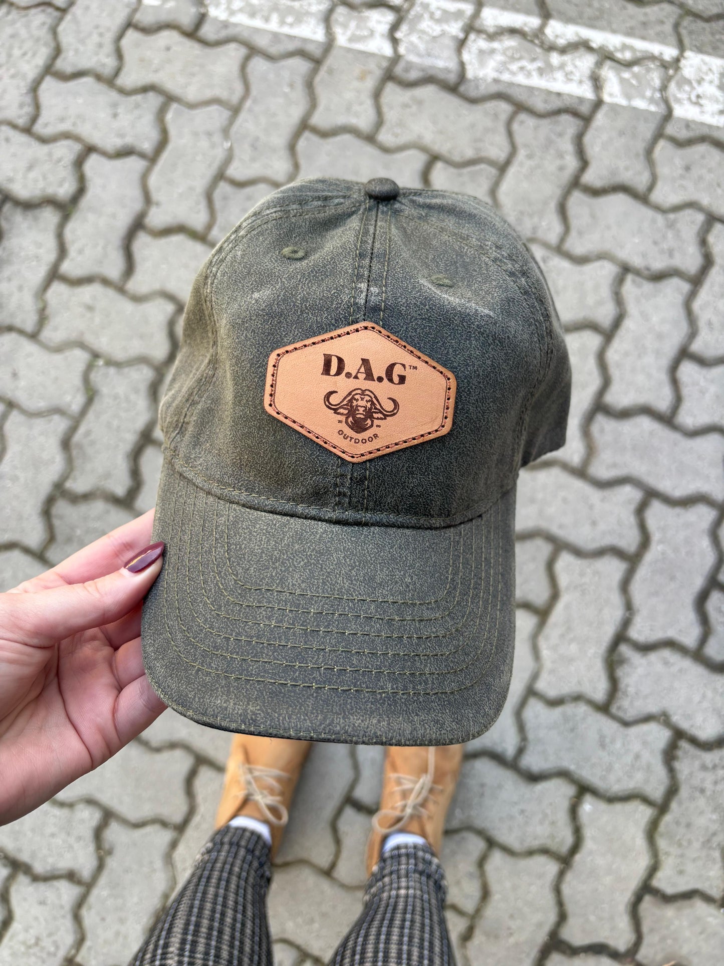 D.A.G | Oil Skin Cap [ Olive ]