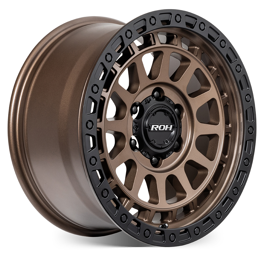 ROH Assault bronze centre black lip 4x4 alloy wheel - angled view