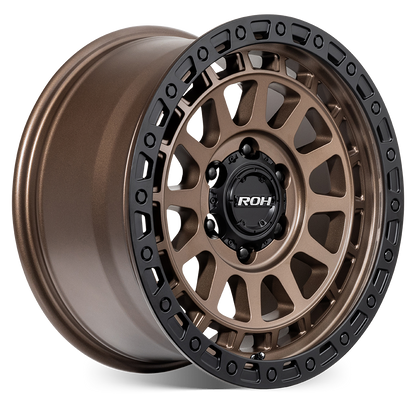 ROH Assault bronze centre black lip 4x4 alloy wheel - angled view