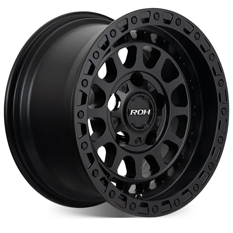 ROH Assault matt black alloy wheel - angled view