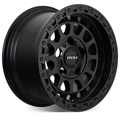 ROH Assault matt black alloy wheel - angled view