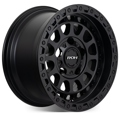 ROH Assault matt black 4x4 alloy wheel - angled view