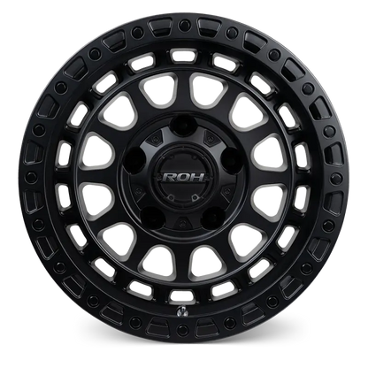 ROH Assault matt black alloy wheel - front view