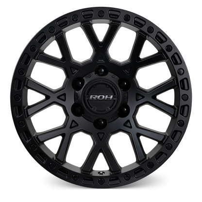 ROH Crawler matt black 4x4 alloy wheel - front view