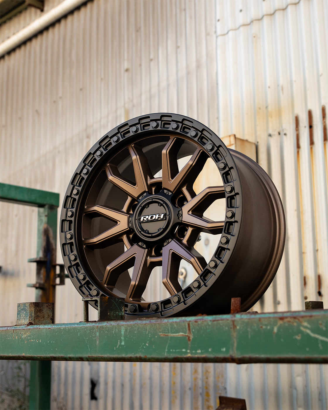ROH Raid bronze centre black lip wheel - lifestyle photo