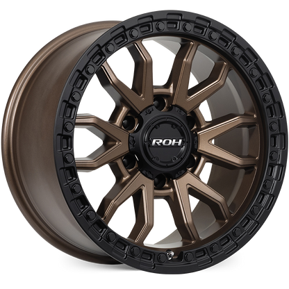 ROH Raid bronze centre black lip 4x4 alloy wheel - view 2