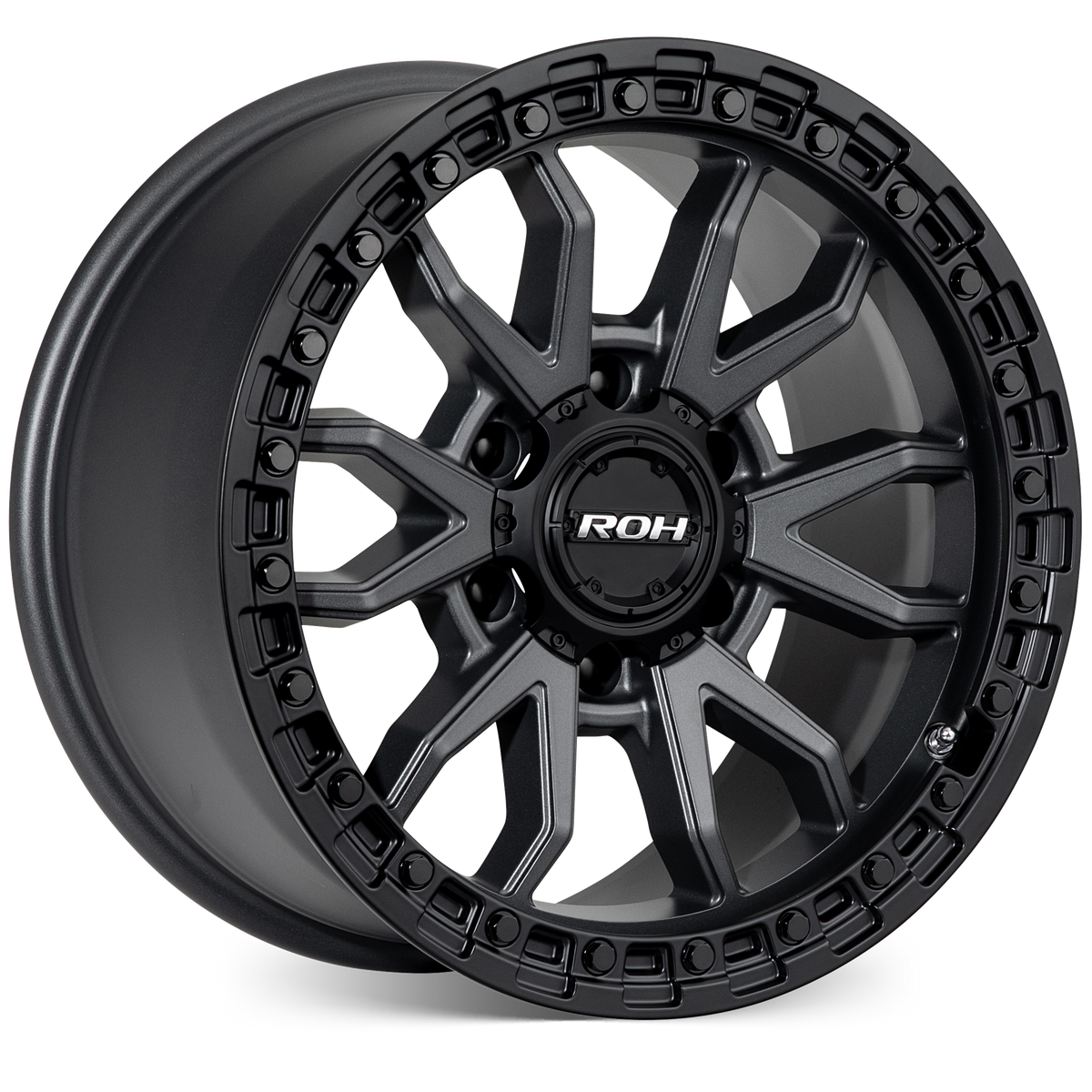 ROH Raid graphite centre black lip 4x4 alloy wheel - view 2