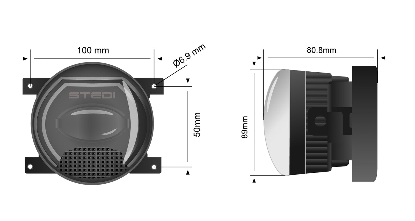 STEDI Universal Type A LED Fog Light with DRL Conversion Kit