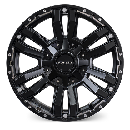 ROH Vapour matt black machined accents 4x4 alloy wheel - front view