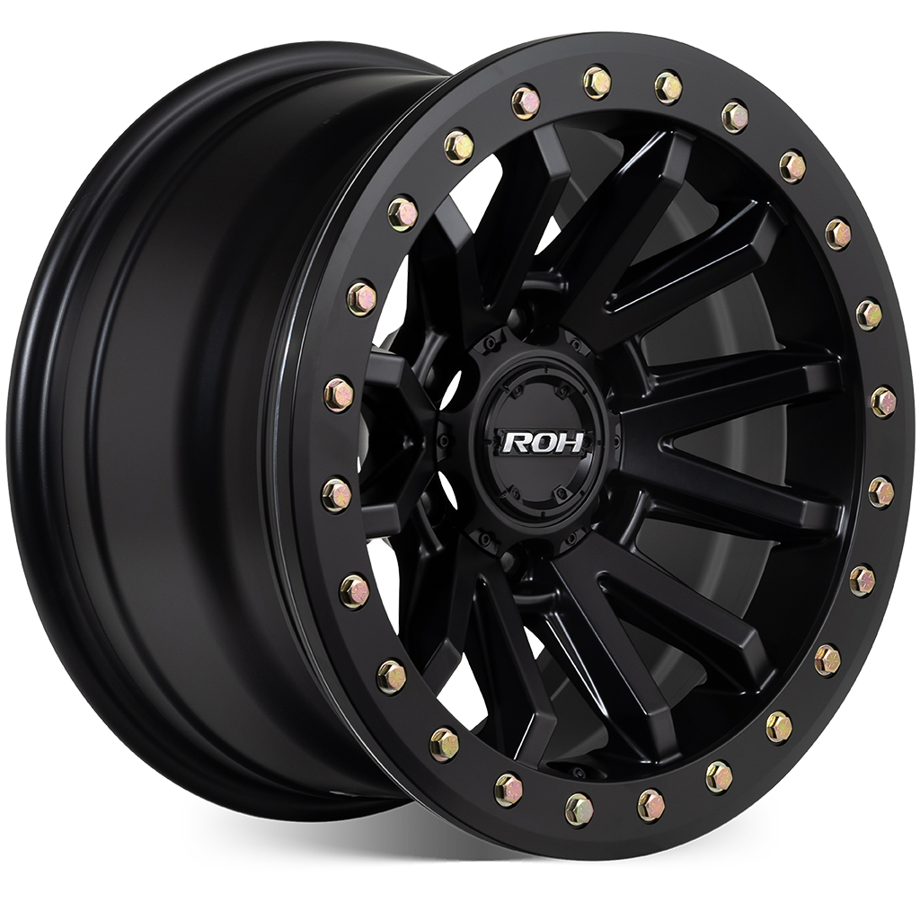 ROH Zullo matt black 4x4 alloy wheel - angled view
