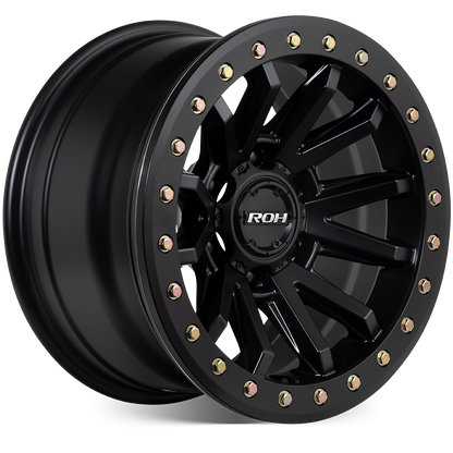 ROH Zullo matt black 4x4 alloy wheel - angled view