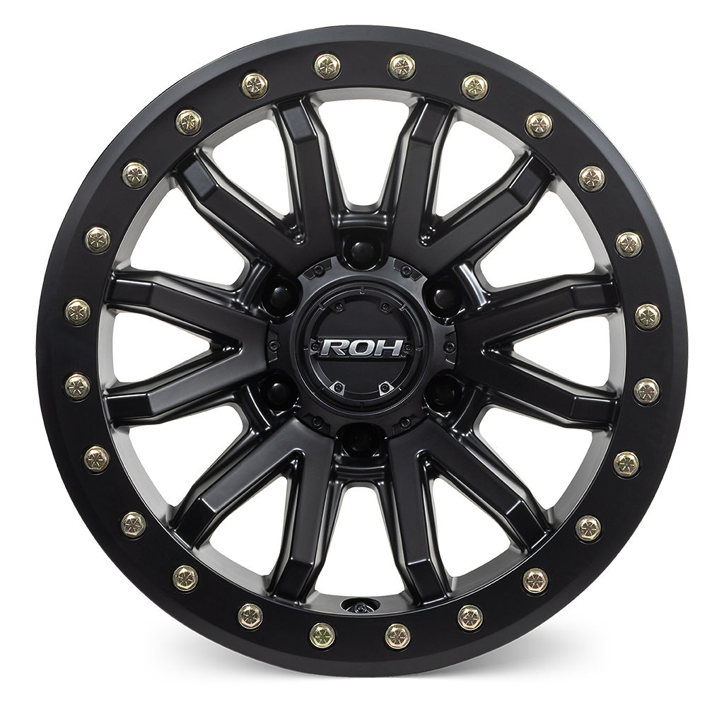 ROH Zullo matt black 4x4 alloy wheel - front view